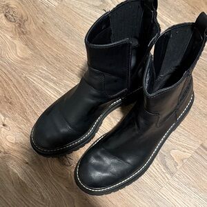 Black faux Leather women Boots